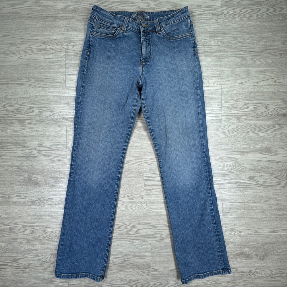 Miraclebody Women's Jeans Straight Leg Blue Size 12 Stretch Denim Made in USA